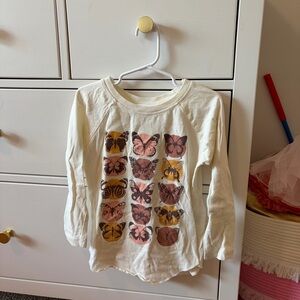 Tiny Whales Mariposa Long Sleeve Graphic Tee Size 4